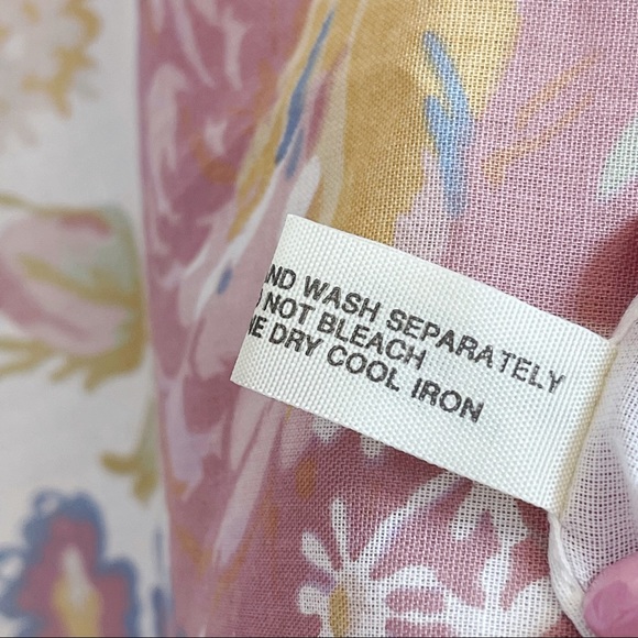 Cotton White Pink Summer Floral Square Scarf Made in Italy - Picture 7 of 9